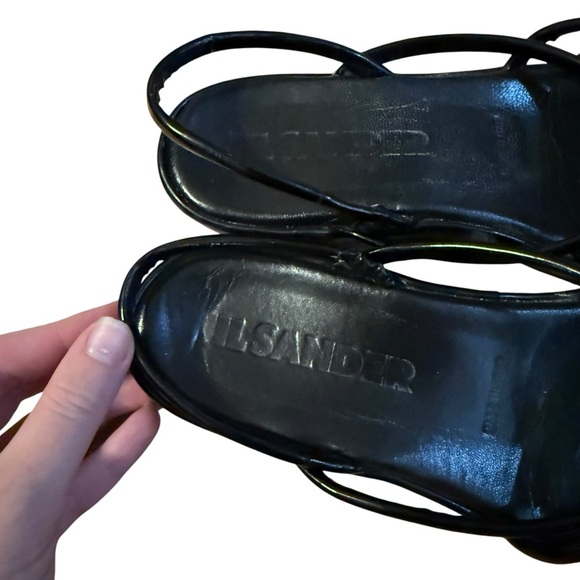 Jil Sander Black Strappy Sandals Size 36.5 - Picture 3 of 6